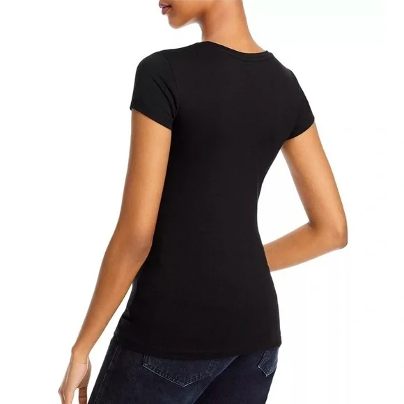 L’AGENCE Ressi Cap-Sleeve Tee in Black Size XS - Picture 4 of 7